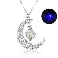 Fashion Moon Natural Glowing Stone Healing Necklace Women Gift Charm Luminous Pendant Necklace Jewelry - Sherryi