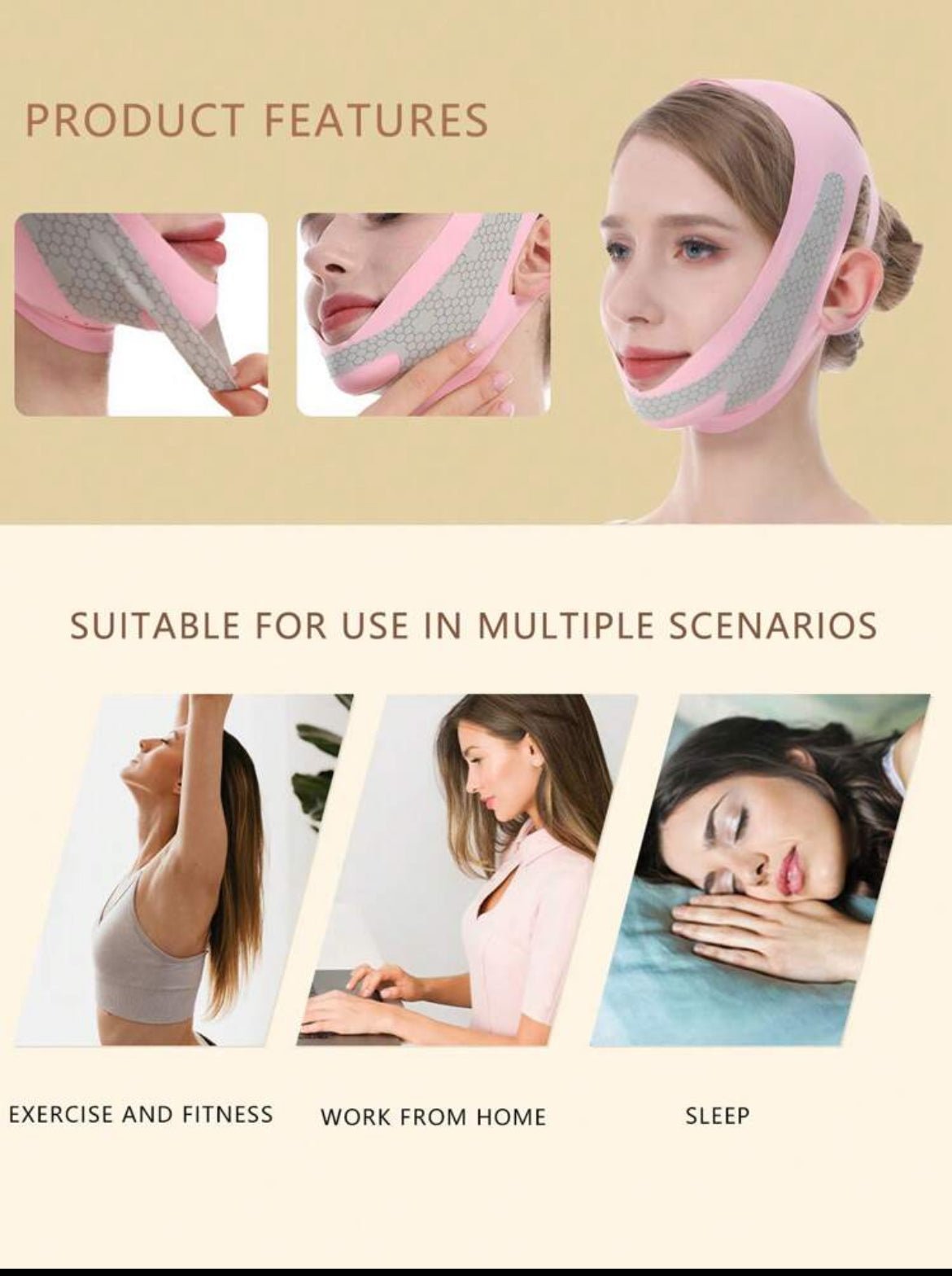 Graphene V - Line Mask Chin Up Mask V Shaped Face Mask Chin strap for sleeping - Sherryi
