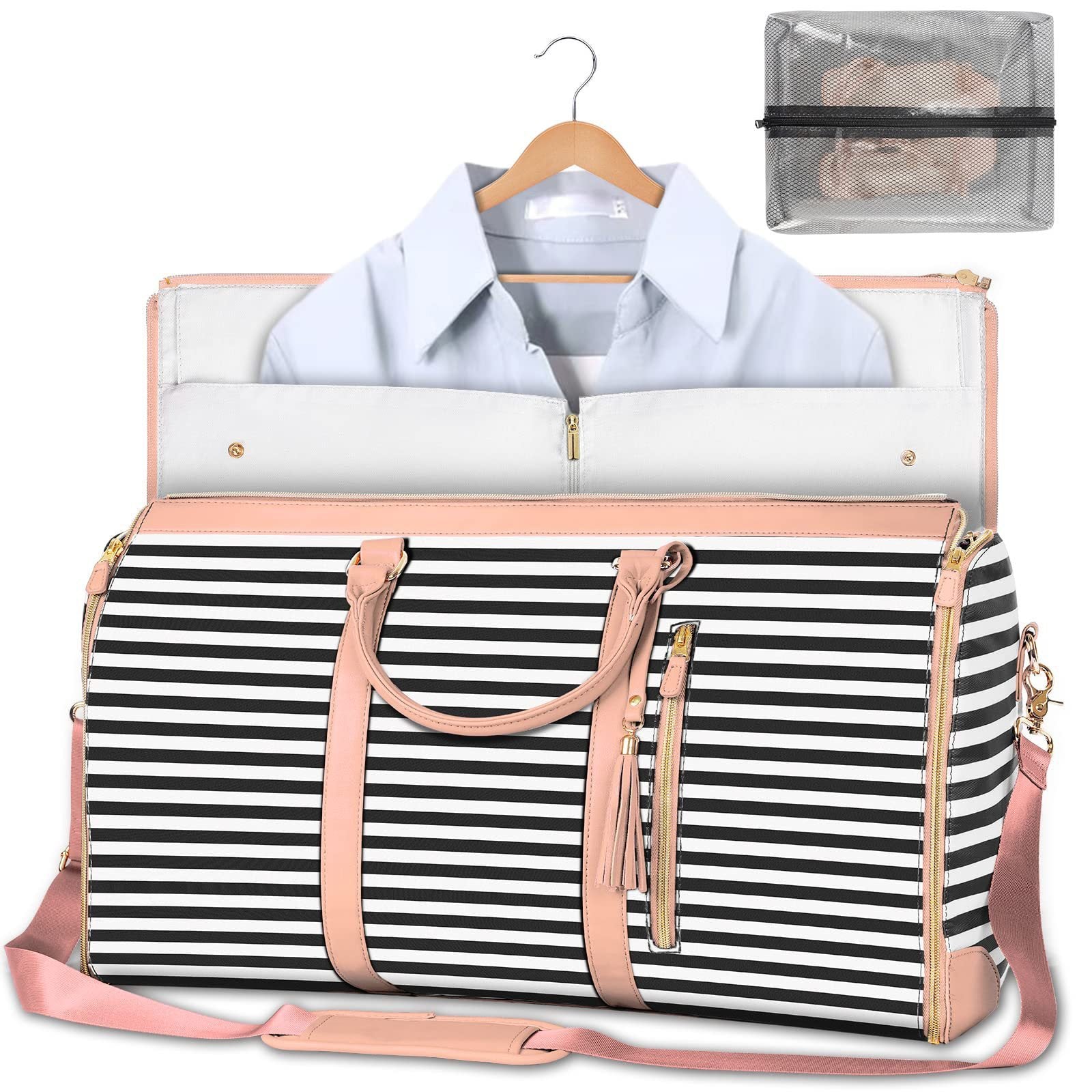 Large Capacity Travel Duffle Bag Women's Handbag Folding Suit Bag Waterproof Clothes Totes - Sherryi