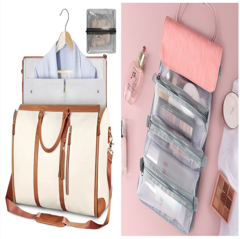 Large Capacity Travel Duffle Bag Women's Handbag Folding Suit Bag Waterproof Clothes Totes - Sherryi