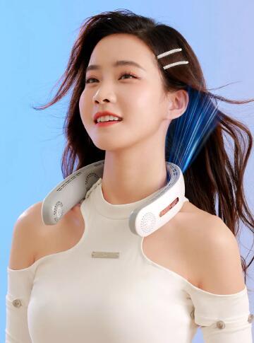 Lazy Mute Outdoor Sports USB Folding Leafless Hanging Neck Electric Fan - Sherryi