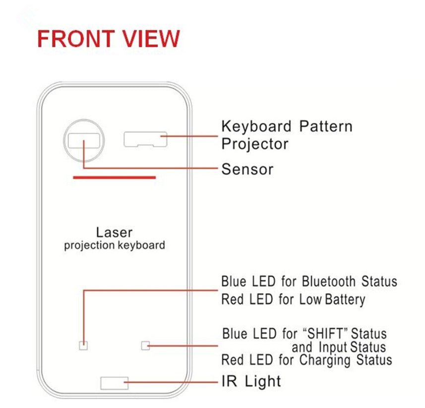 LEING FST Virtual Laser Keyboard Bluetooth Wireless Projector Phone Keyboard For Computer Pad Laptop With Mouse Function - Sherryi
