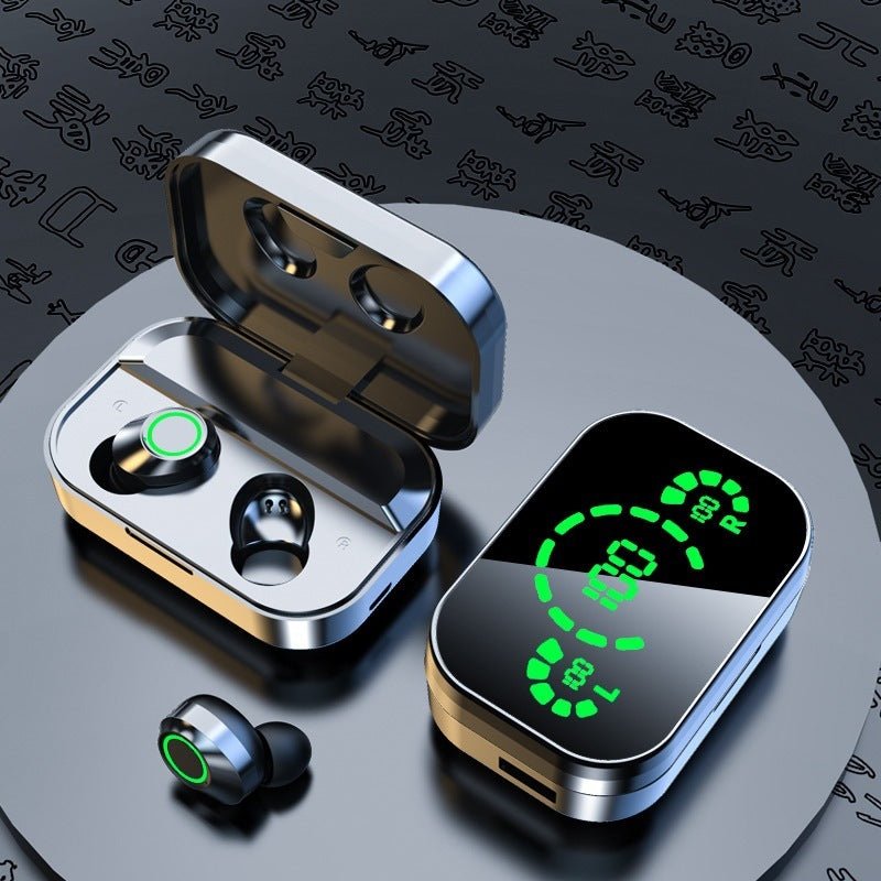 YD03 Wireless Bluetooth - compatible Headset TWS Large Screen Smart Digital Display In Ear Breathing Light - Sherryi